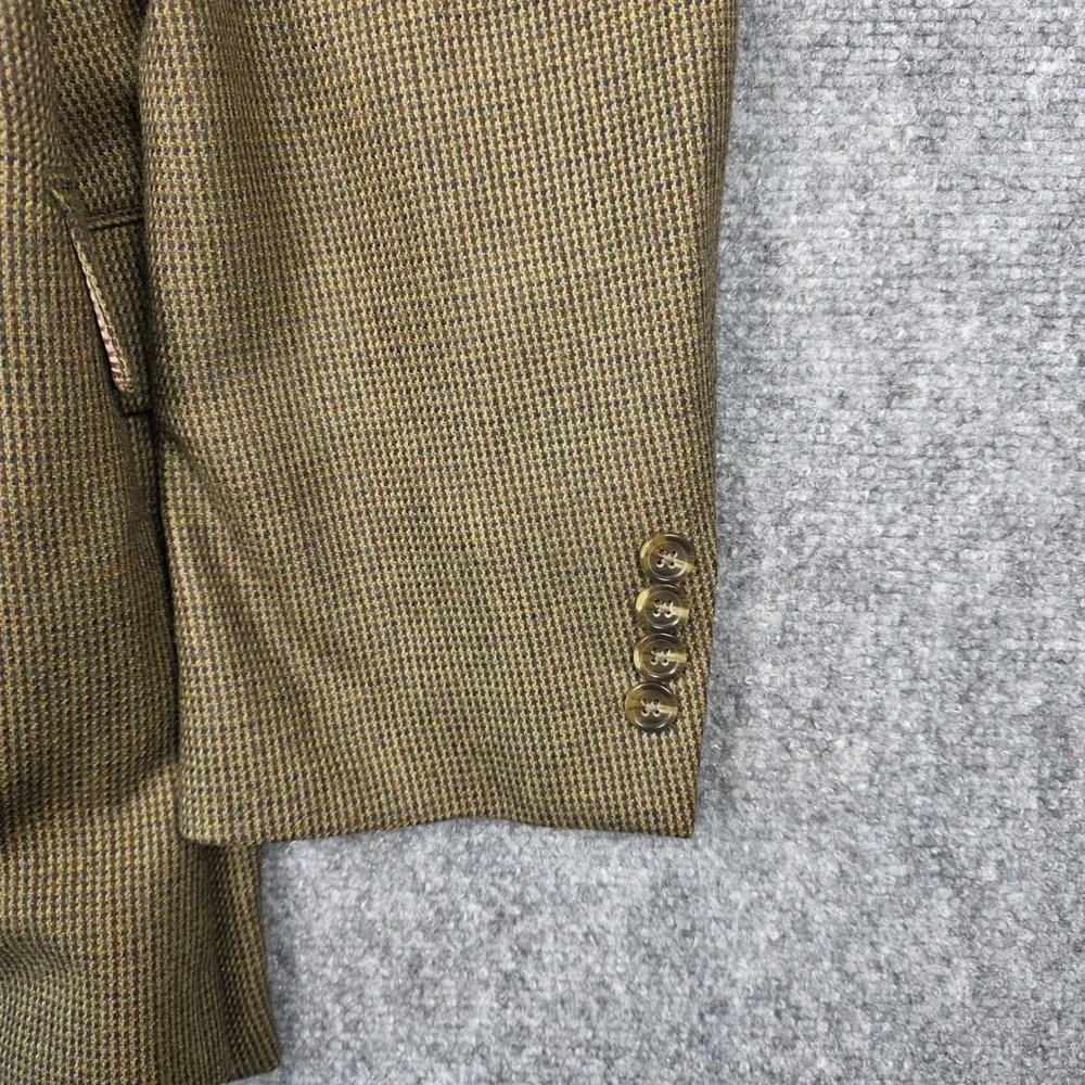 Chaps Blazer Mens 46L Lambswool Tan Birdseye Tweed Sport‎ Coat Classic Academic